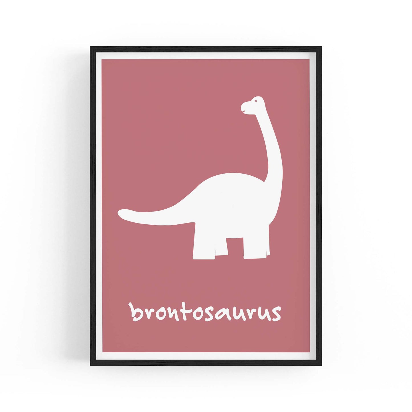 Brontosaurus Red Dinosaur Nursery Boys Bedroom Art - The Affordable Art Company