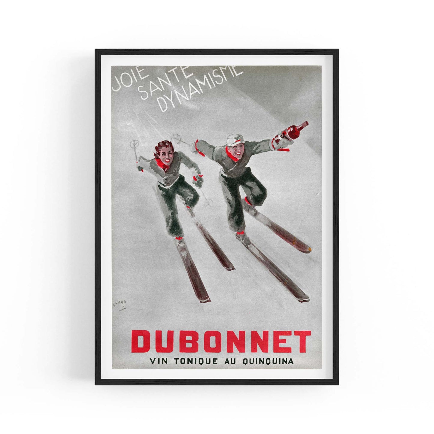 Dubonnet Aperitif Vintage Ski Advert Wall Art - The Affordable Art Company