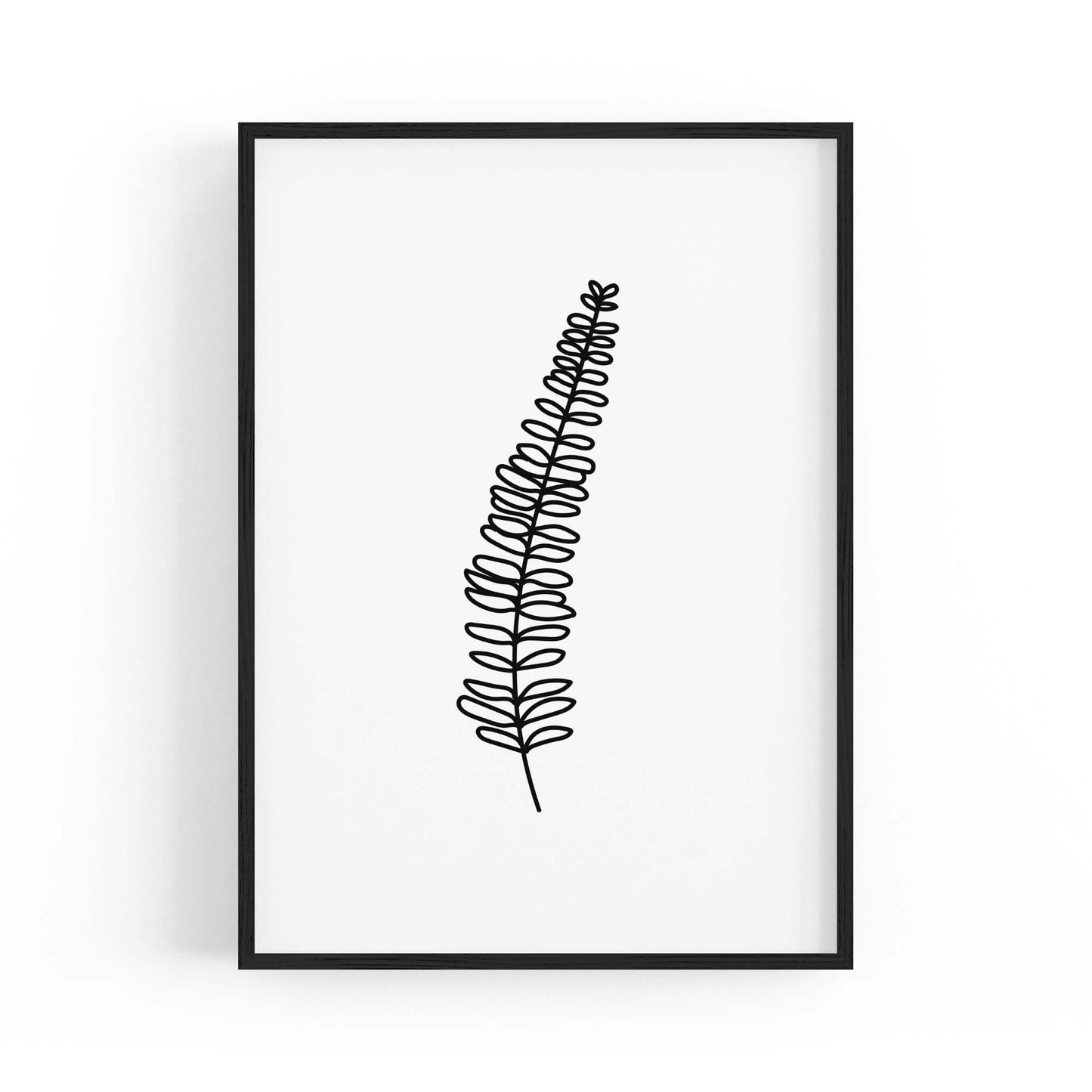 Fern Leave Minimal Line Nature Drawing Wall Art - The Affordable Art Company