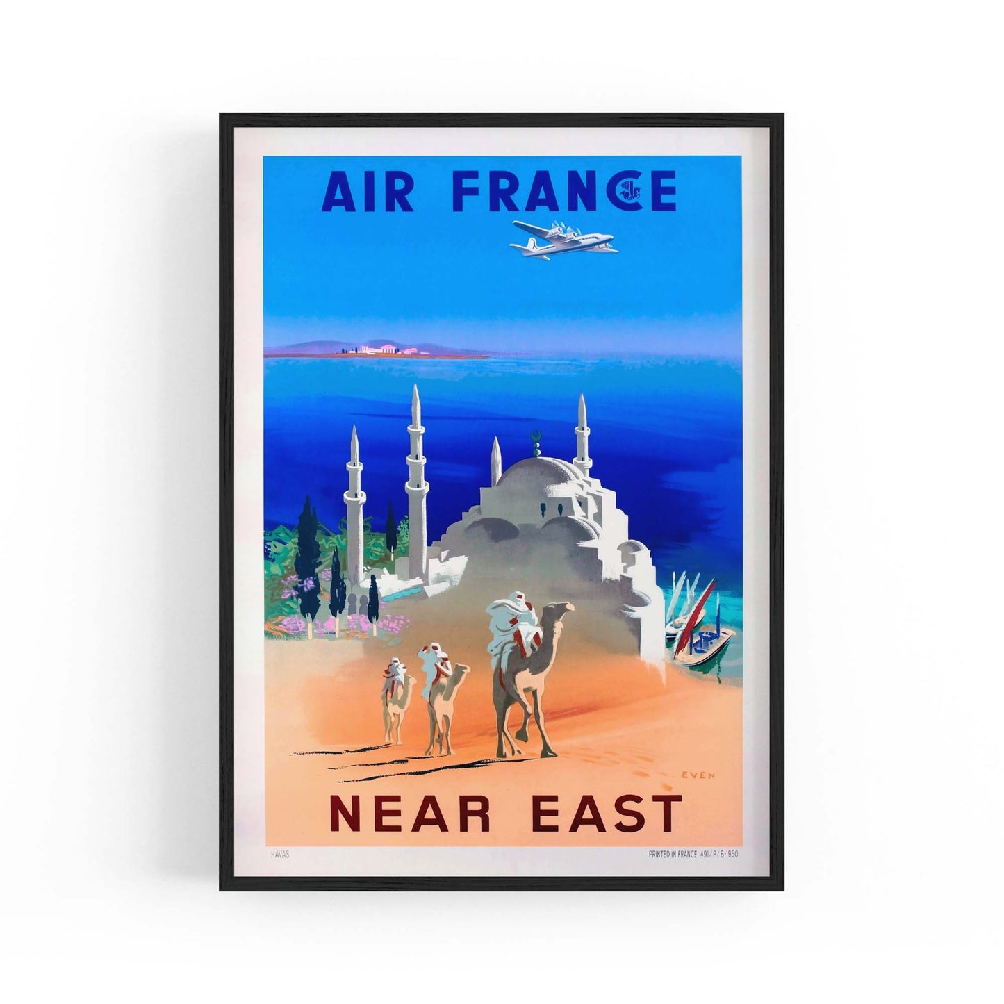 Air France to Egypt Vintage Travel Advert Wall Art - The Affordable Art Company