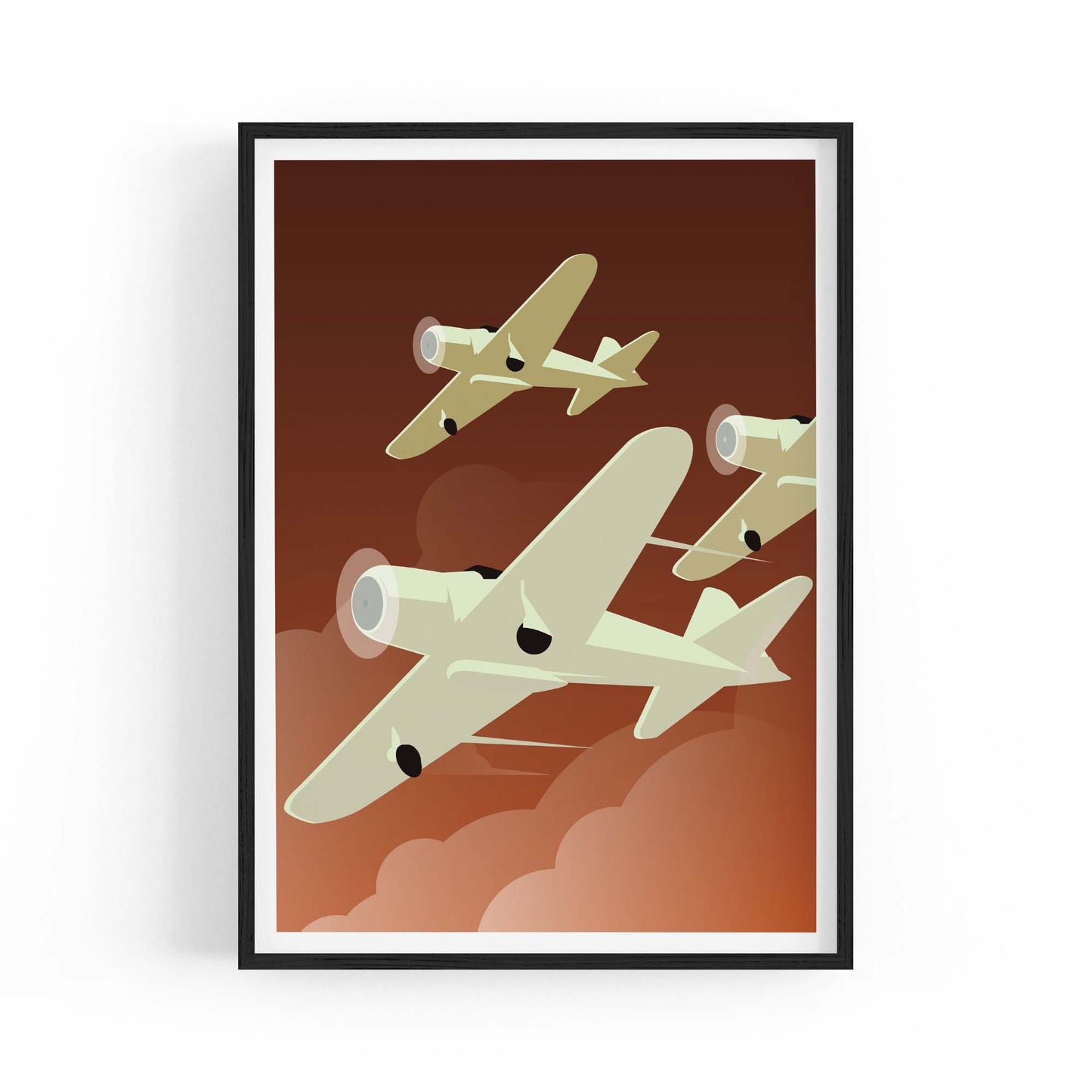 Art Deco Airplanes Vintage Retro New York Wall Art - The Affordable Art Company