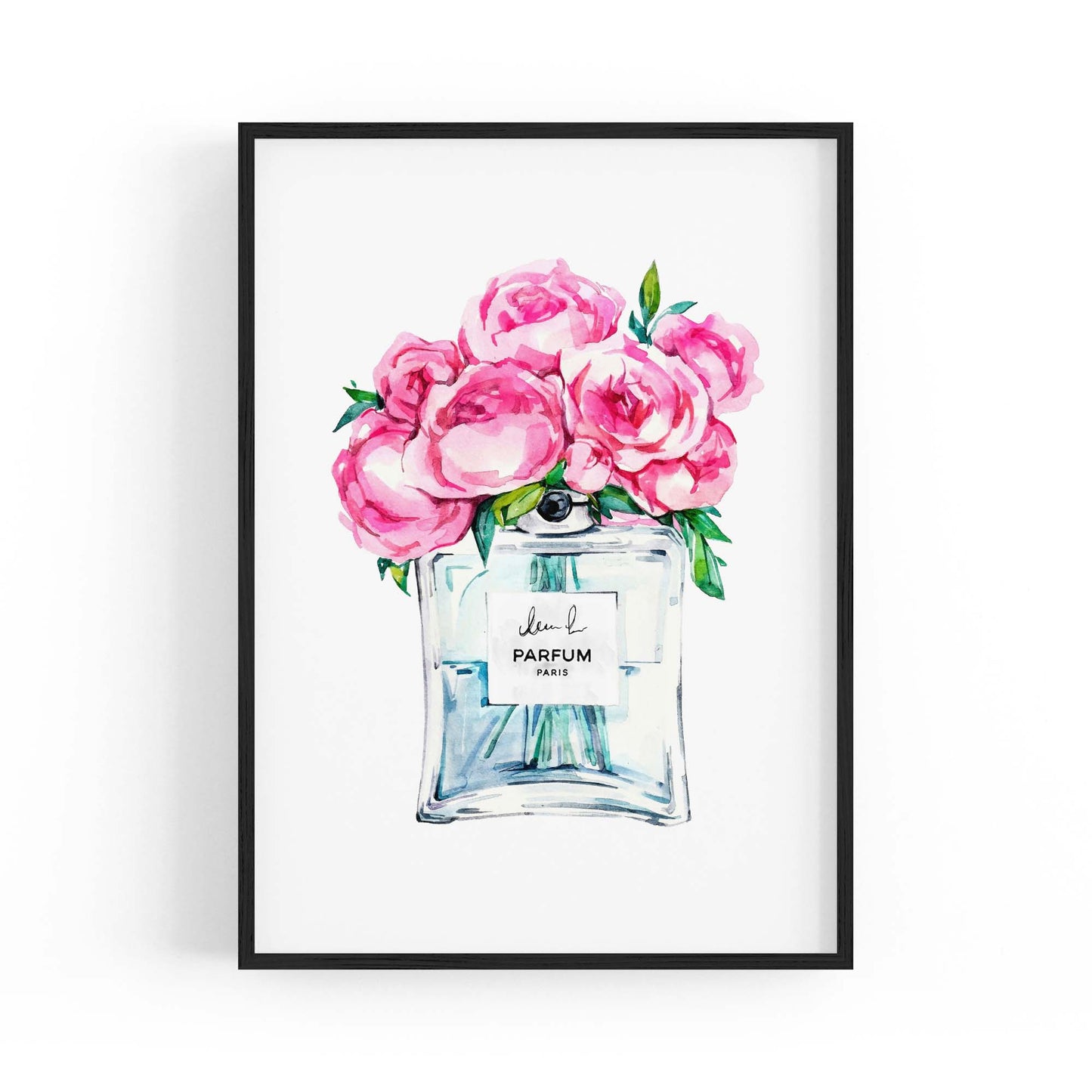 Pink Floral Perfume Bottle Fashion Flowers Wall Art #8 - The Affordable Art Company