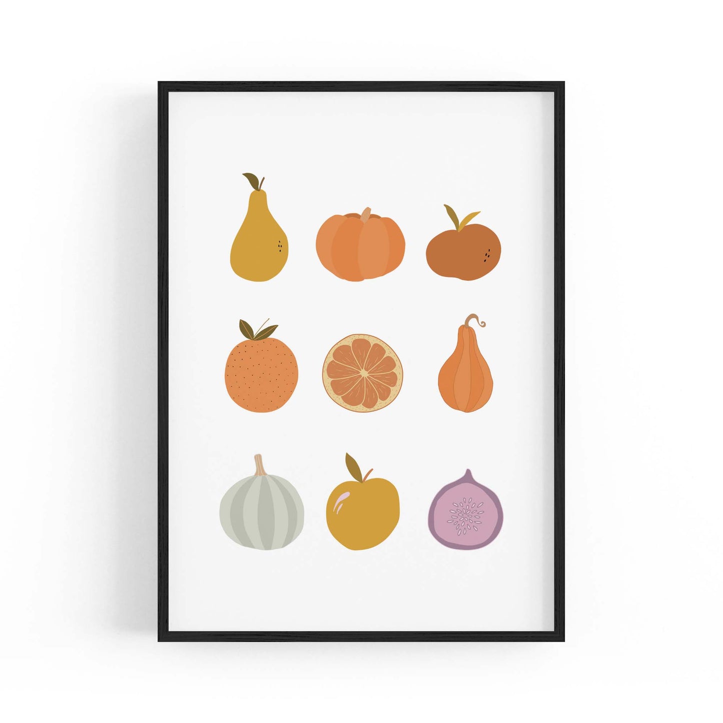 Minimal Fruit Collection Kitchen Food Wall Art - The Affordable Art Company