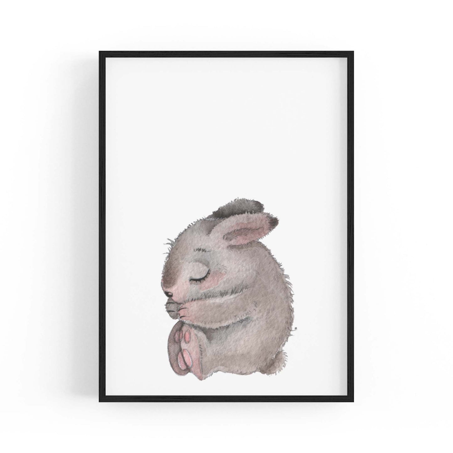 Sleeping Rabbit Cartoon Animal Nursery Wall Art #2 - The Affordable Art Company