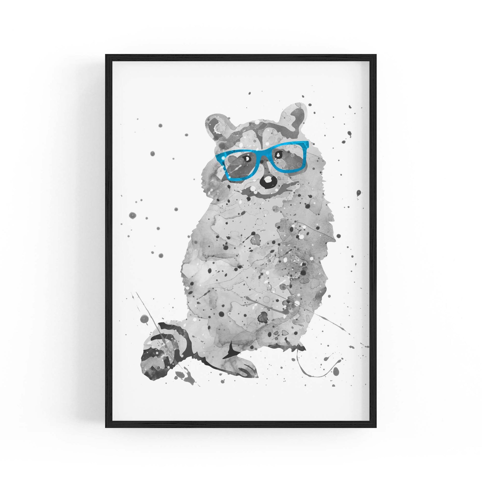 Raccoon Nursery Cartoon Cute Baby Wall Art - The Affordable Art Company