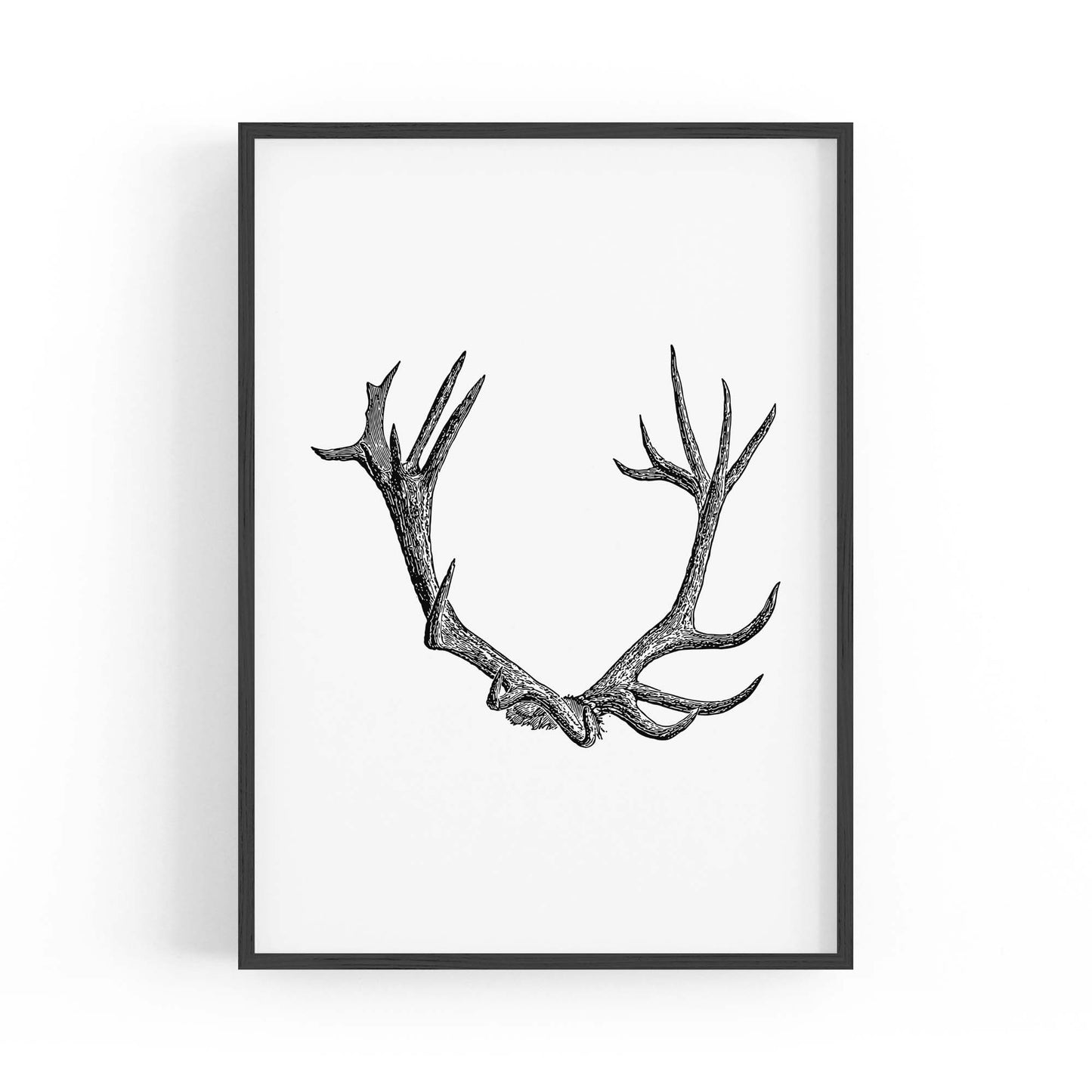 Antlers Hunting Drawing Man Cave Wall Art #1 - The Affordable Art Company