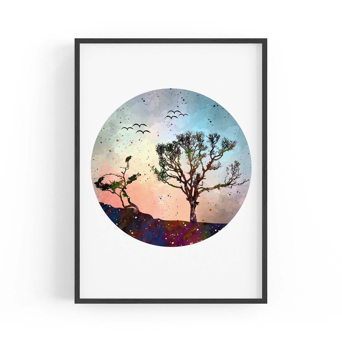 Scandi Circle Landscape Kitchen Minimal Wall Art #3 - The Affordable Art Company