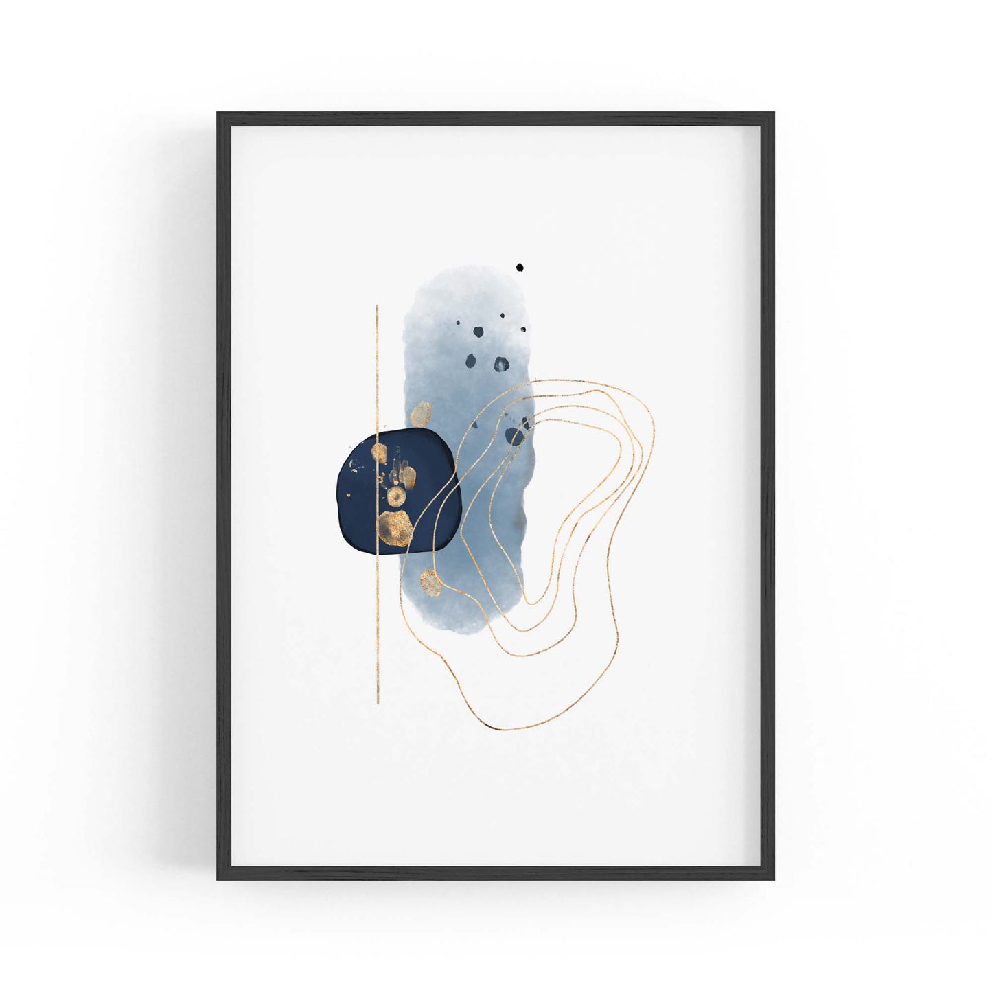 Blue Abstract Painting Minimal Modern Wall Art #3 - The Affordable Art Company