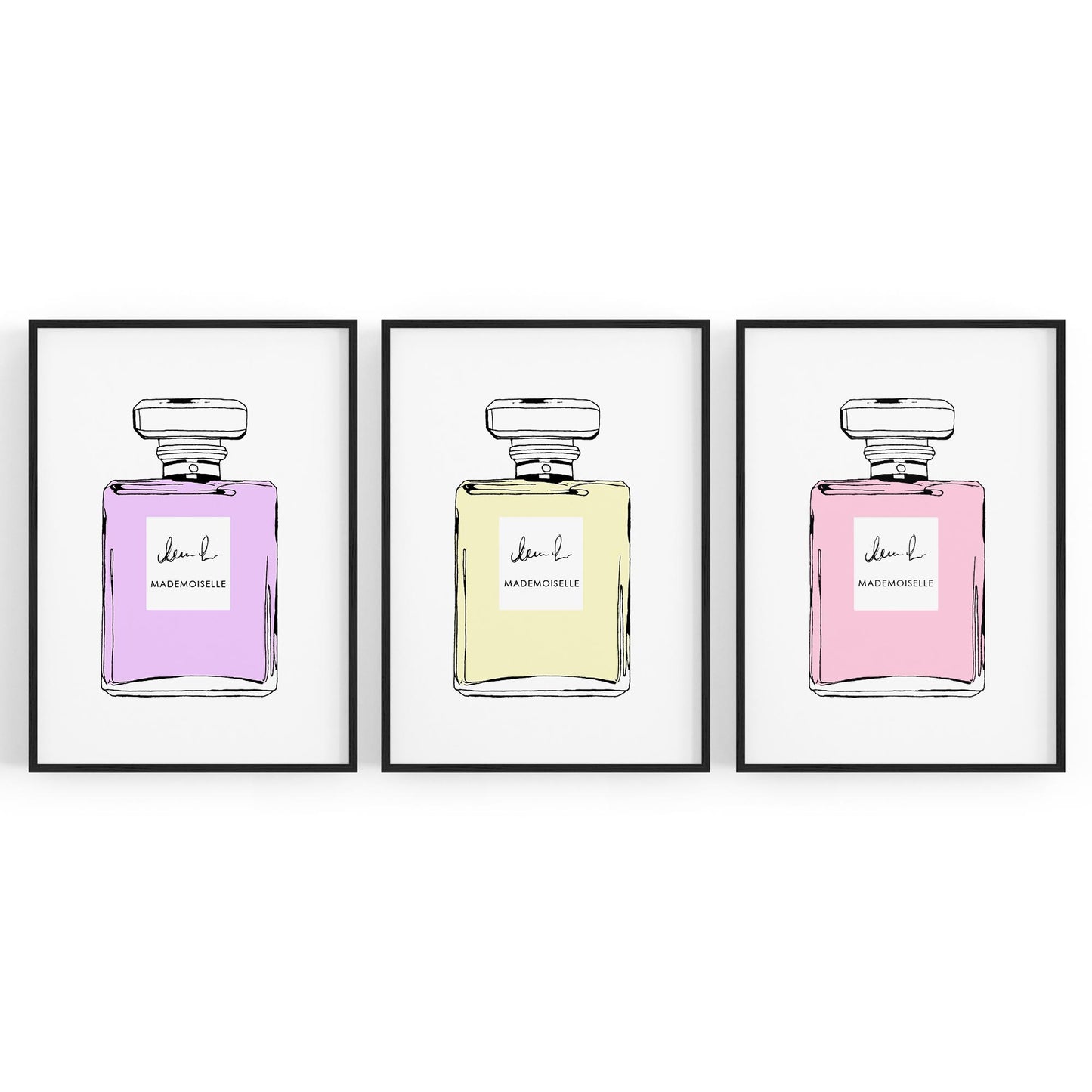 Set of Perfume Bottle Fashion Bedroom Wall Art #5 - The Affordable Art Company