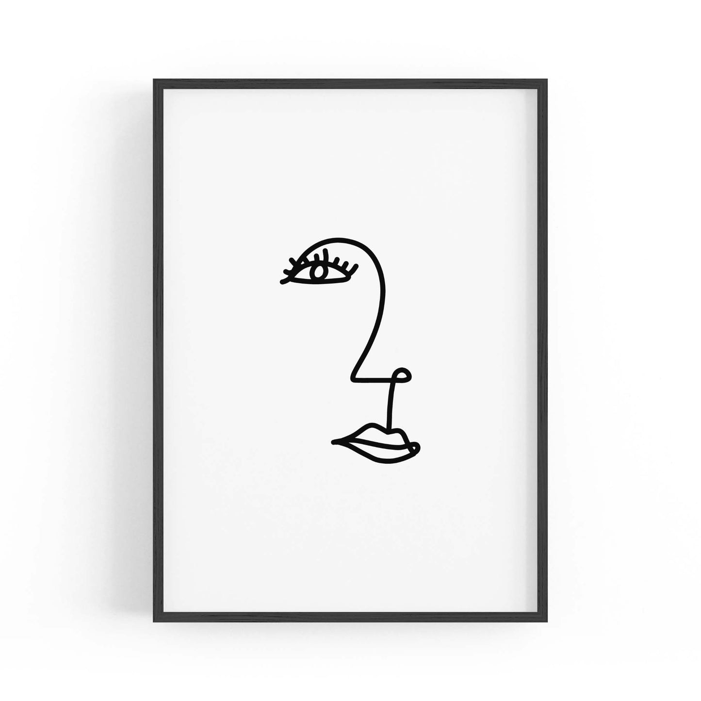 Minimal Abstract Line Face Modern Wall Art #5 - The Affordable Art Company