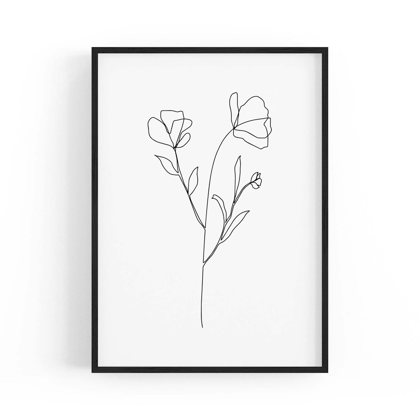 Minimal Floral Drawing Flower Abstract Wall Art #38 - The Affordable Art Company