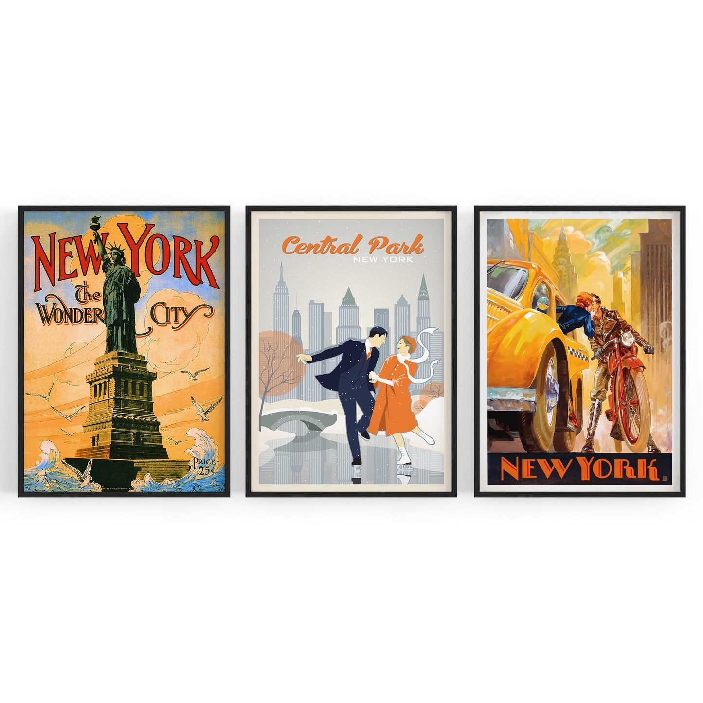 Set of Vintage New York Travel Advert Wall Art - The Affordable Art Company