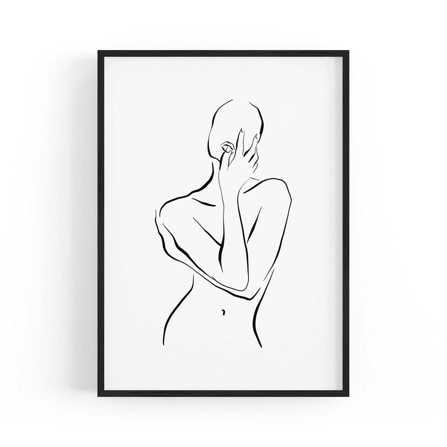 Nude Female Body Minimal Line Drawing Wall Art #1 - The Affordable Art Company