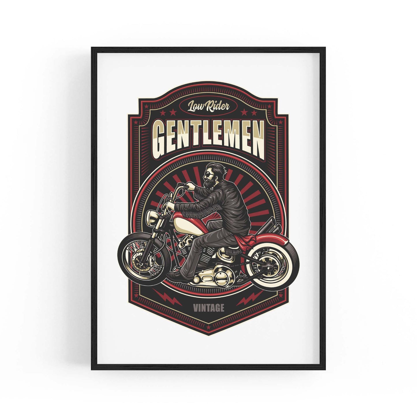 Gentlemen Biker Man Cave Motorcycle Wall Art - The Affordable Art Company