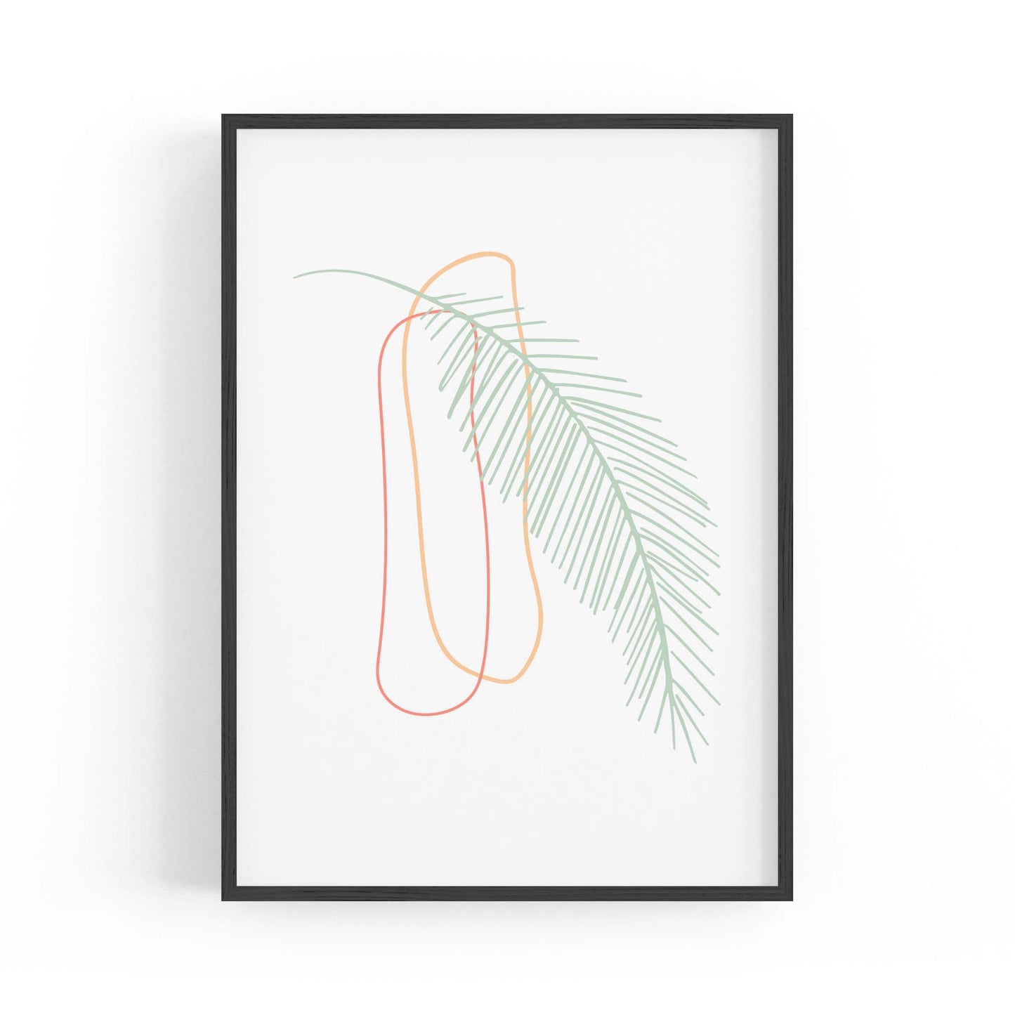 Minimal Feather Neon Abstract Design Wall Art #2 - The Affordable Art Company