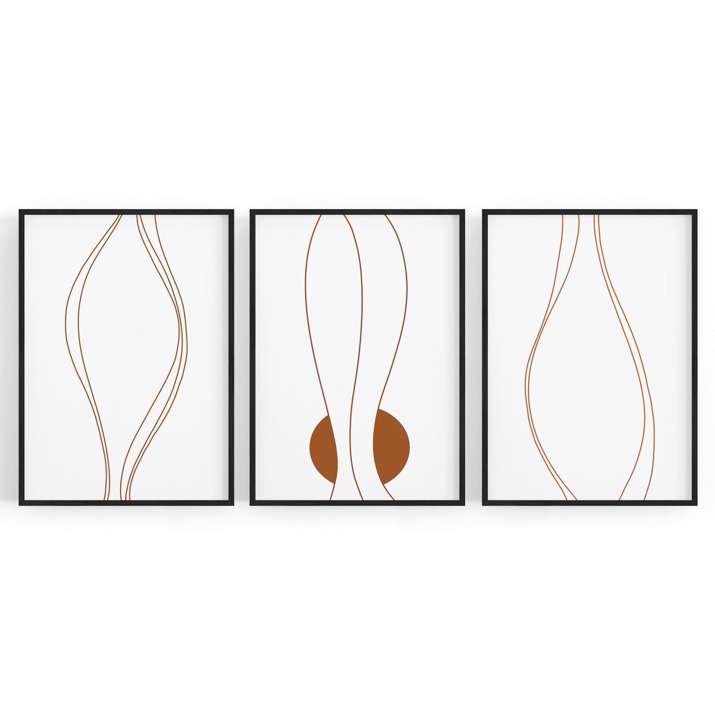 Set of Lines In Motion Abstract Minimal Wall Art #2 - The Affordable Art Company