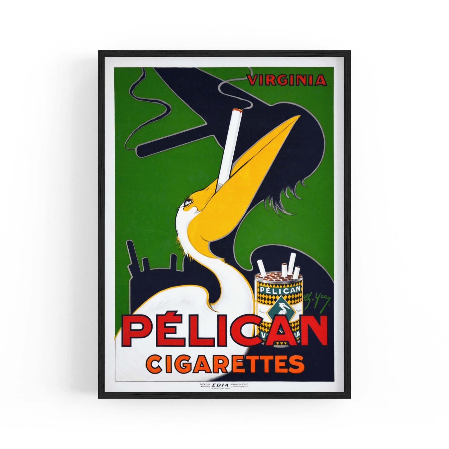 Pelican Cigarettes Vintage Advert Wall Art - The Affordable Art Company