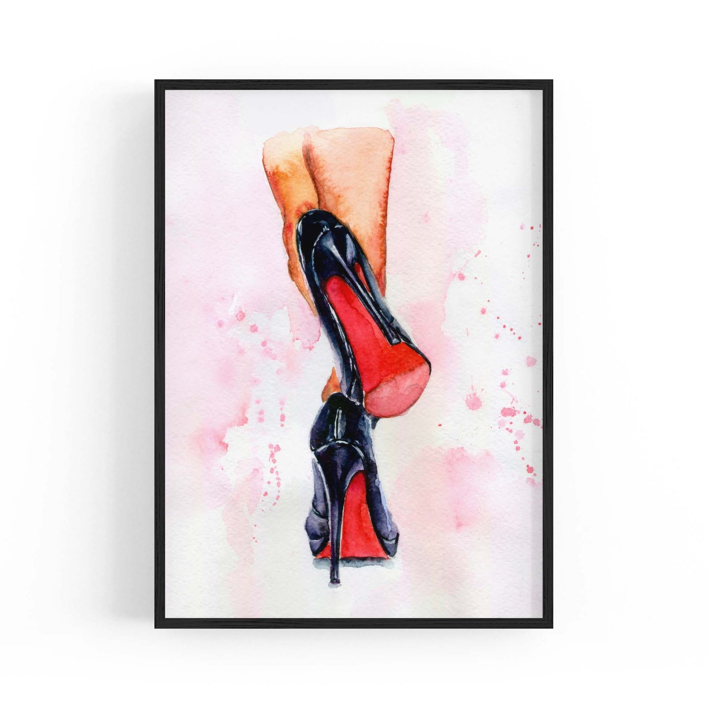 Cute Black Heels Fashion Girls Bedroom Wall Art - The Affordable Art Company