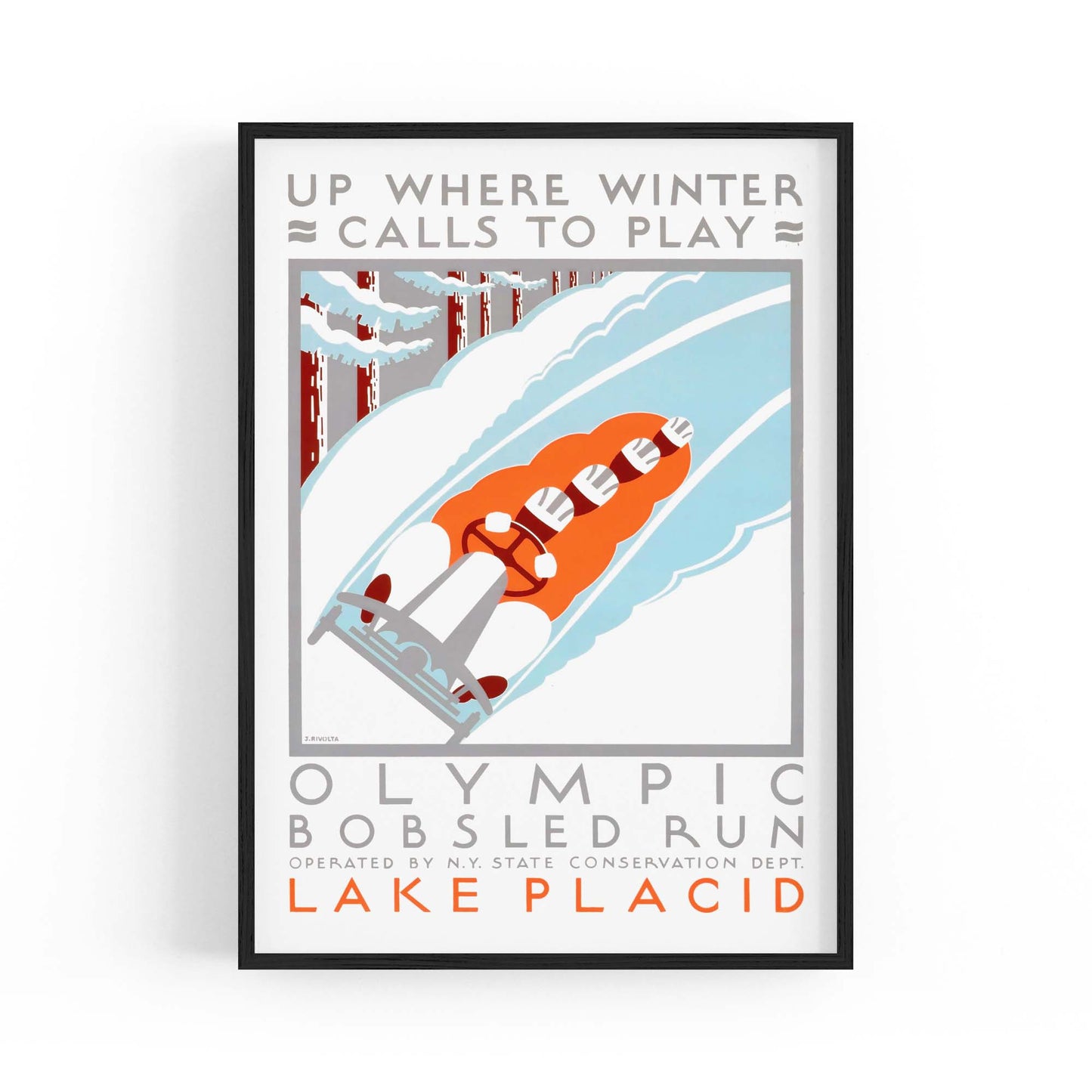 Olympic Bobsled Run Vintage Sports Advert Wall Art - The Affordable Art Company