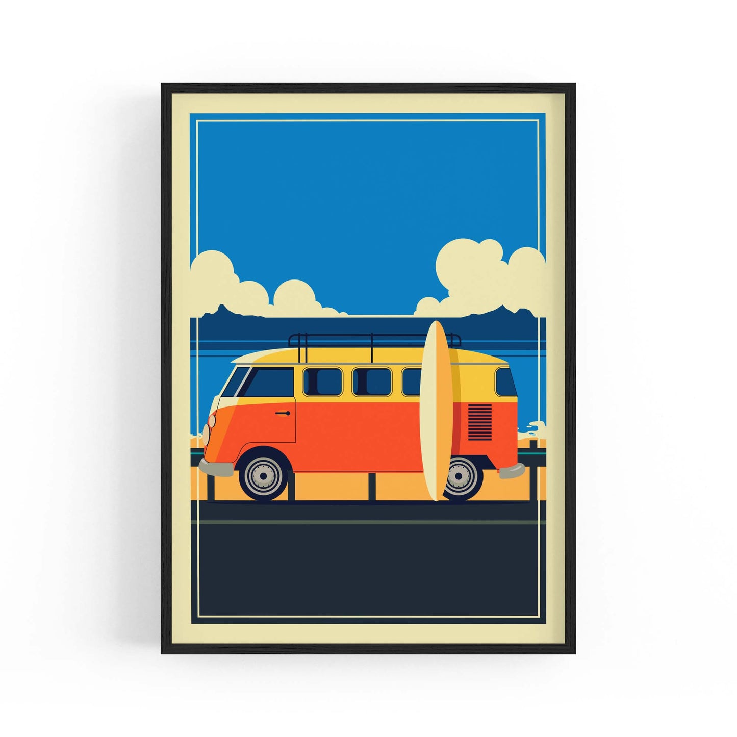 Retro Summer Surf Coastal Vintage Beach Wall Art #2 - The Affordable Art Company