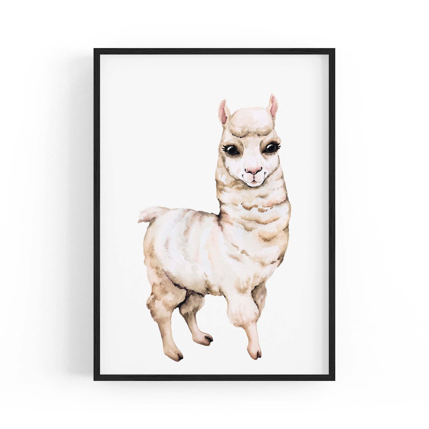 Cartoon Llama Cute Nursery Baby Animal Wall Art - The Affordable Art Company