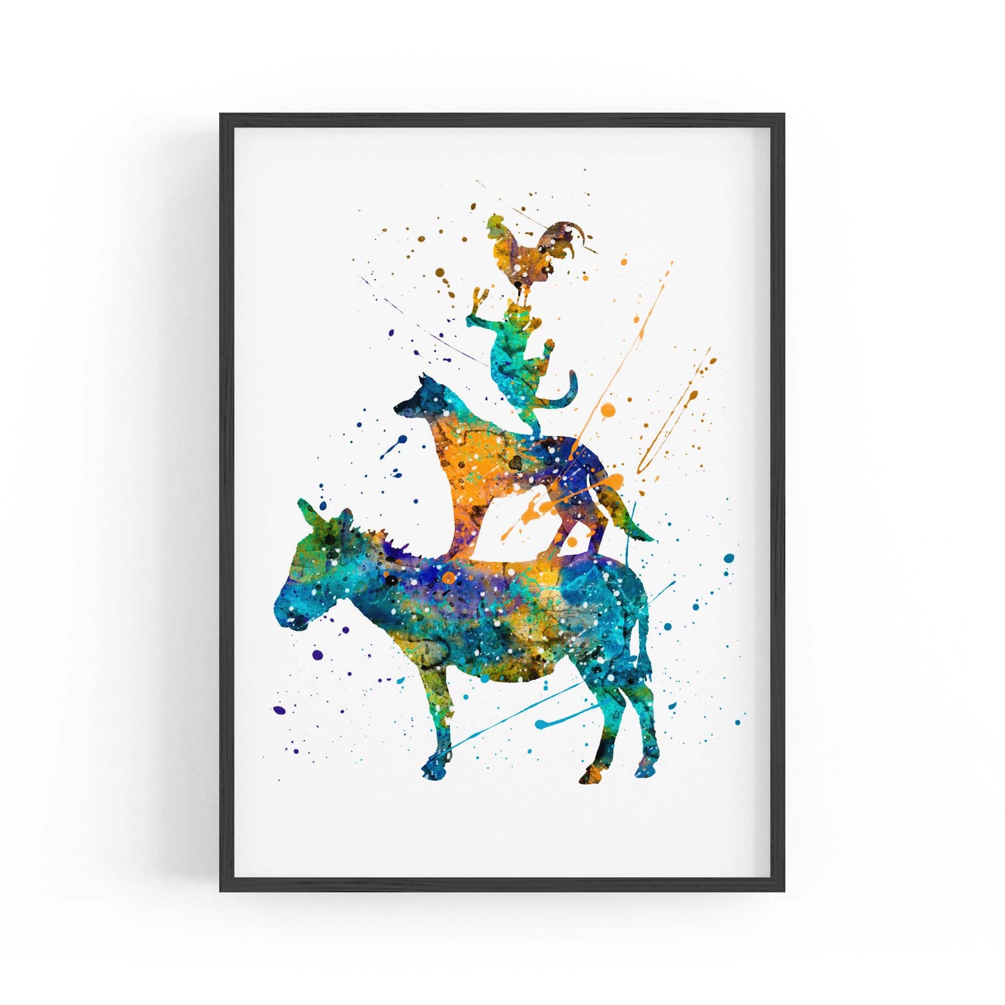 Musicians of Bremen Nursery Story Wall Art - The Affordable Art Company
