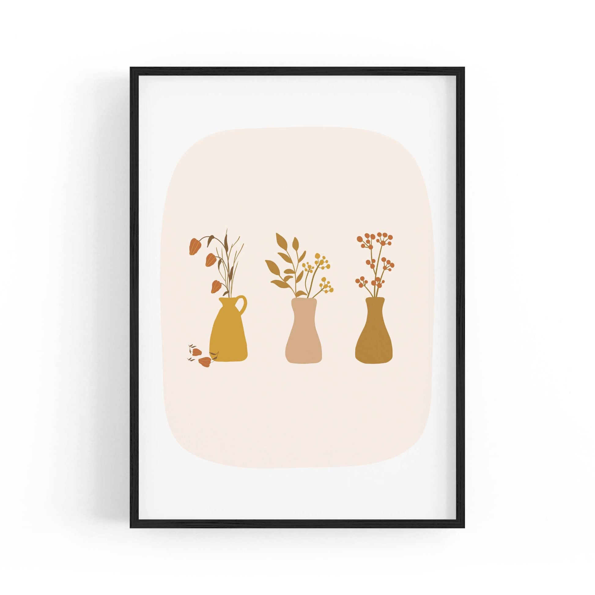 Plant Collection Retro Kitchen Cafe Artwork Wall Art - The Affordable Art Company