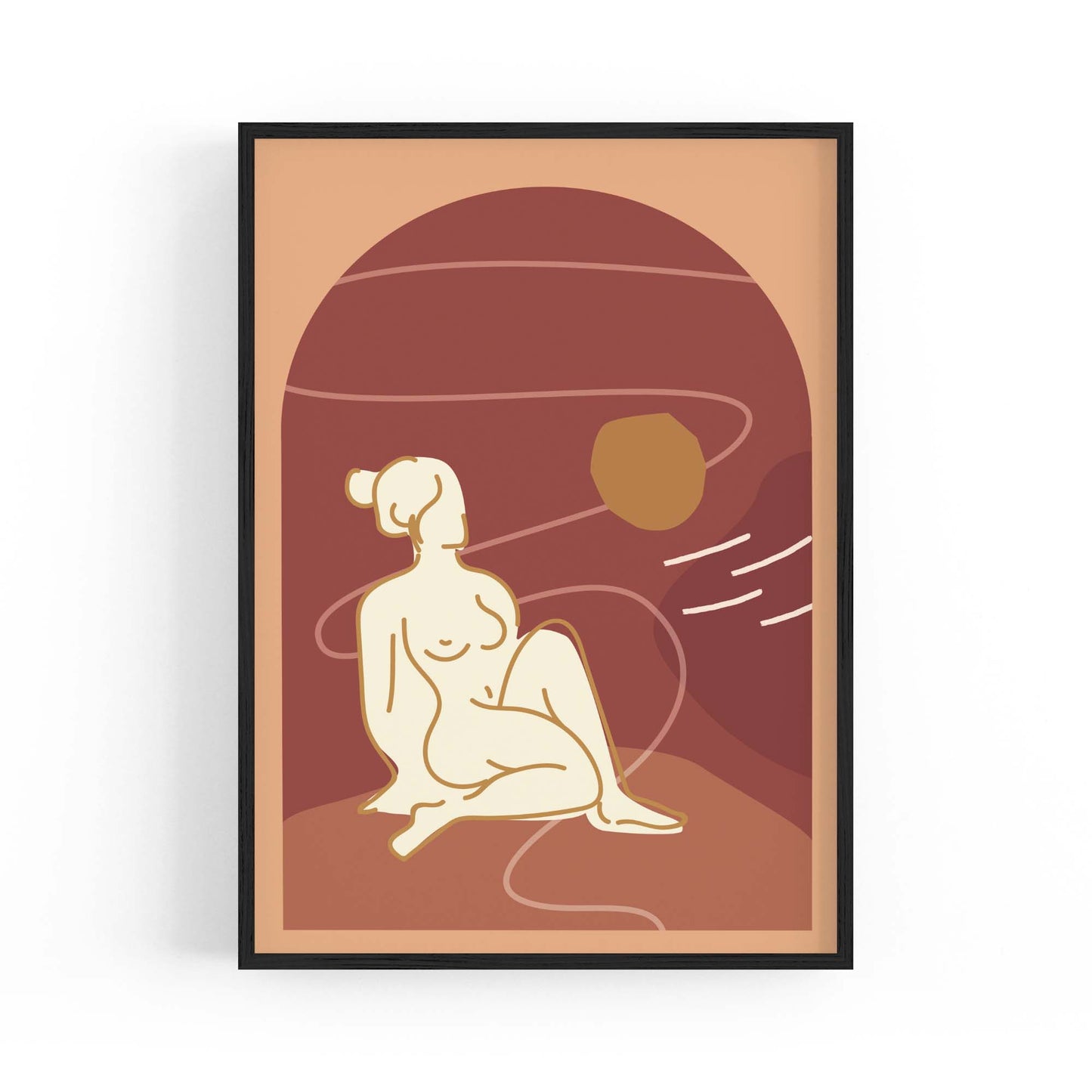 Abstract Greek Goddess Retro Minimal Wall Art #1 - The Affordable Art Company