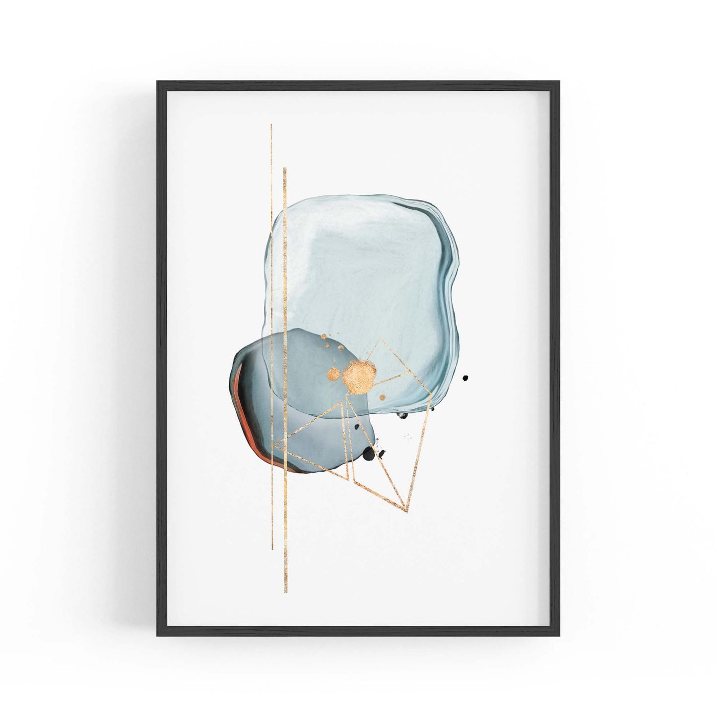 Blue Abstract Painting Minimal Modern Wall Art #1 - The Affordable Art Company