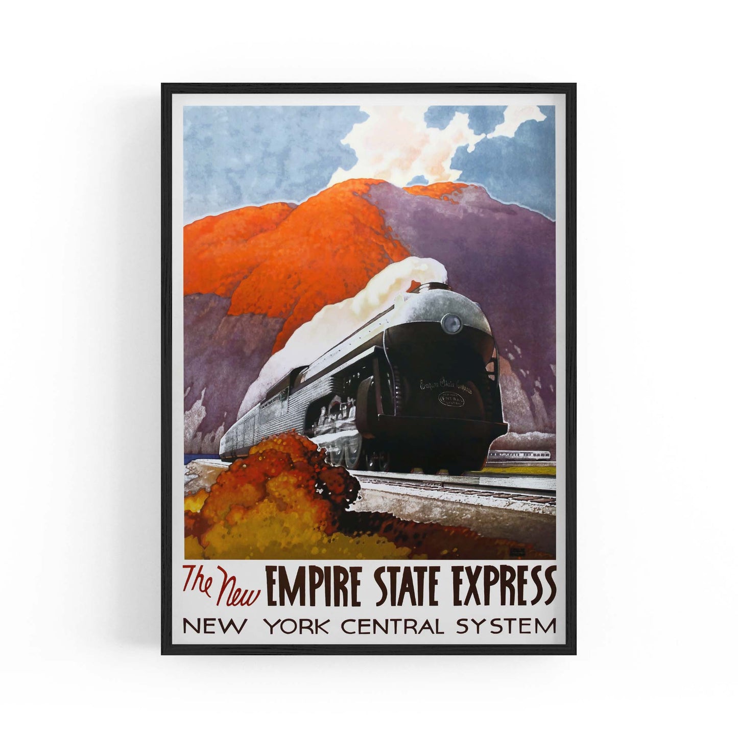 New York Empire State Express Vintage Travel Advert Wall Art - The Affordable Art Company