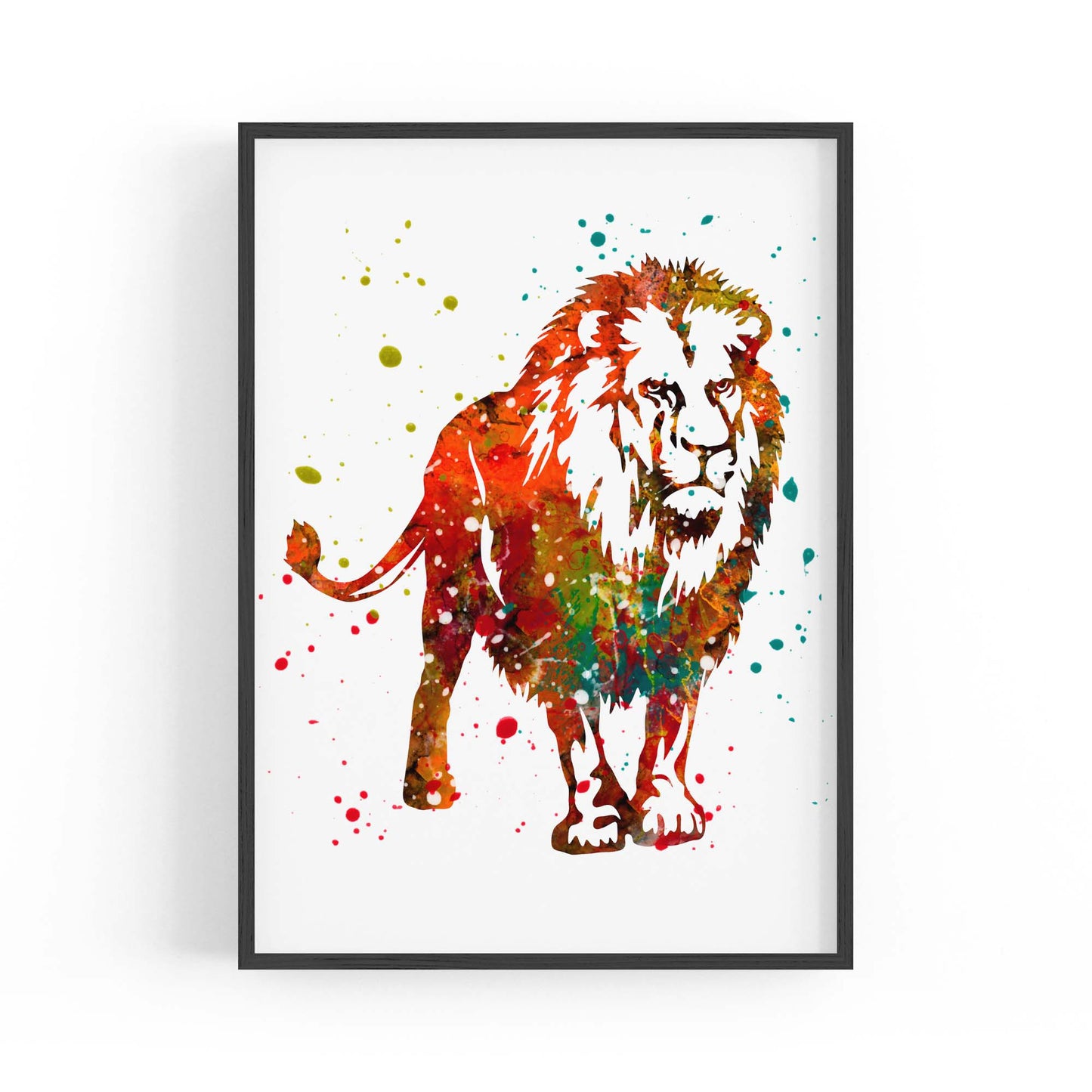 Lion Painting Safari Animal Minimal Wall Art - The Affordable Art Company