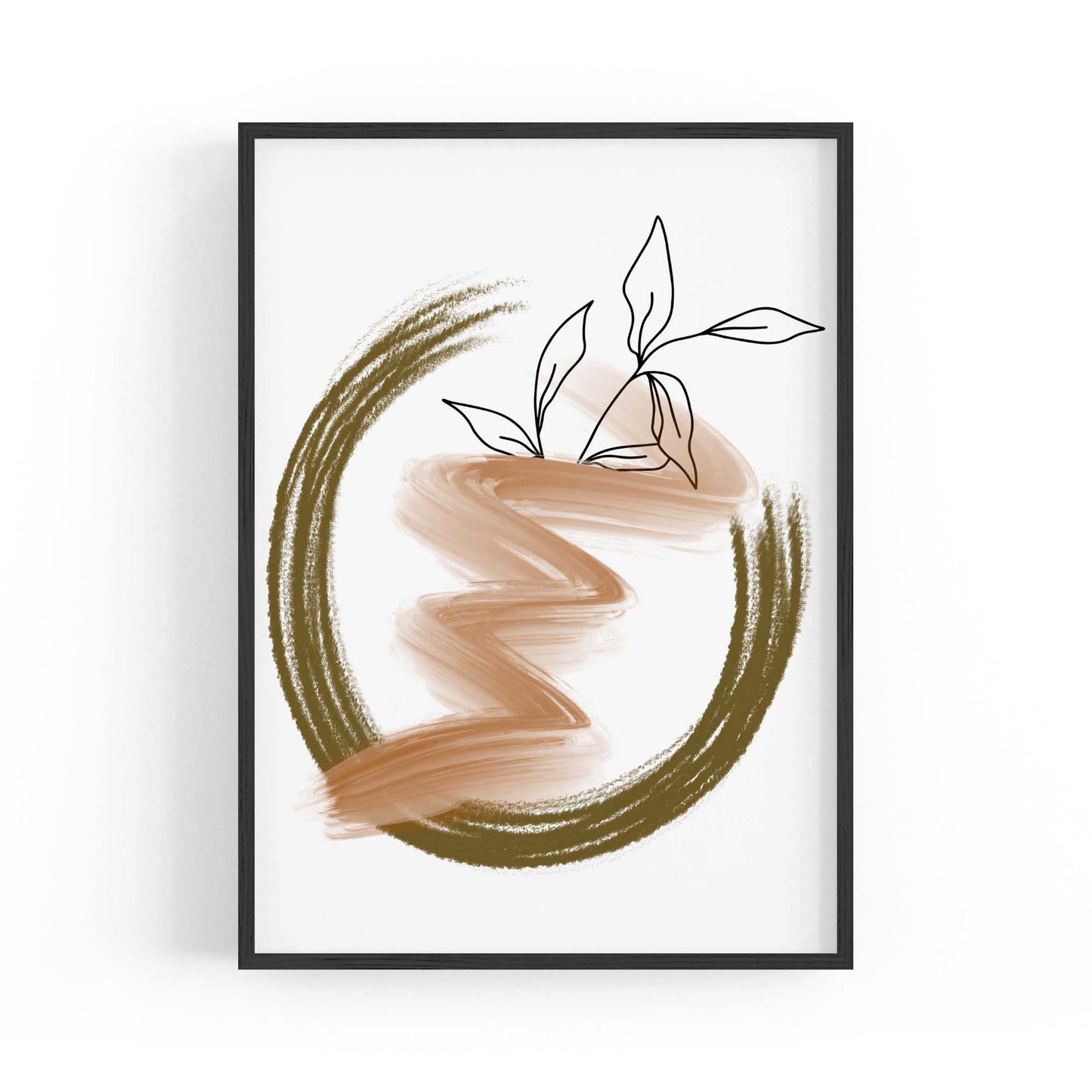 Plant Abstract Minimal Retro Drawing Wall Art #3 - The Affordable Art Company