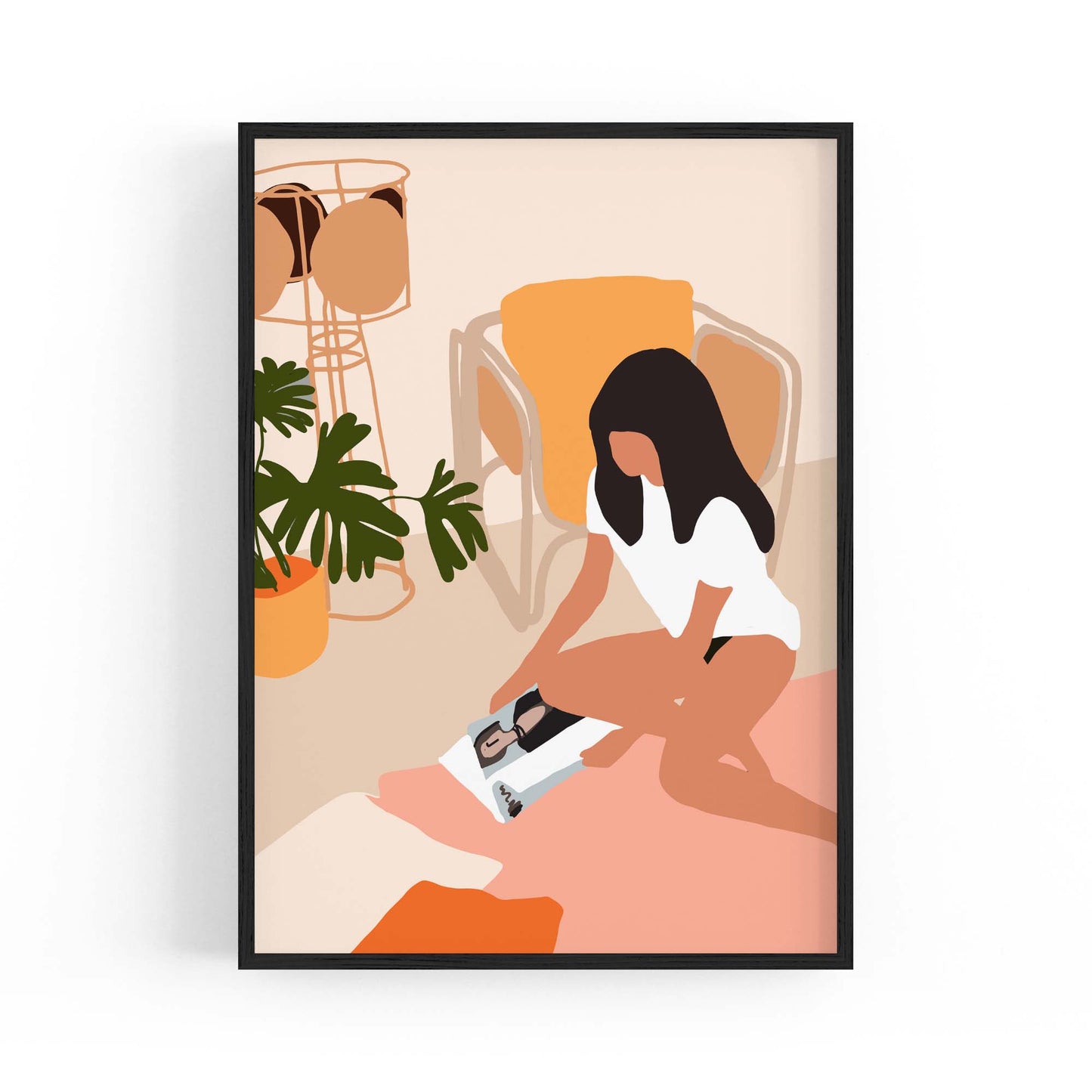 Fashion Minimal Retro Girls Bedroom Wall Art #1 - The Affordable Art Company