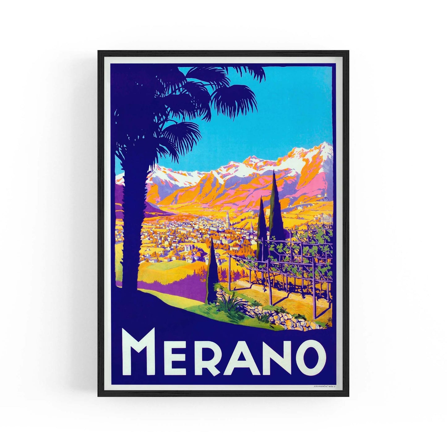 Merano, Italy Vintage Travel Advert Wall Art - The Affordable Art Company