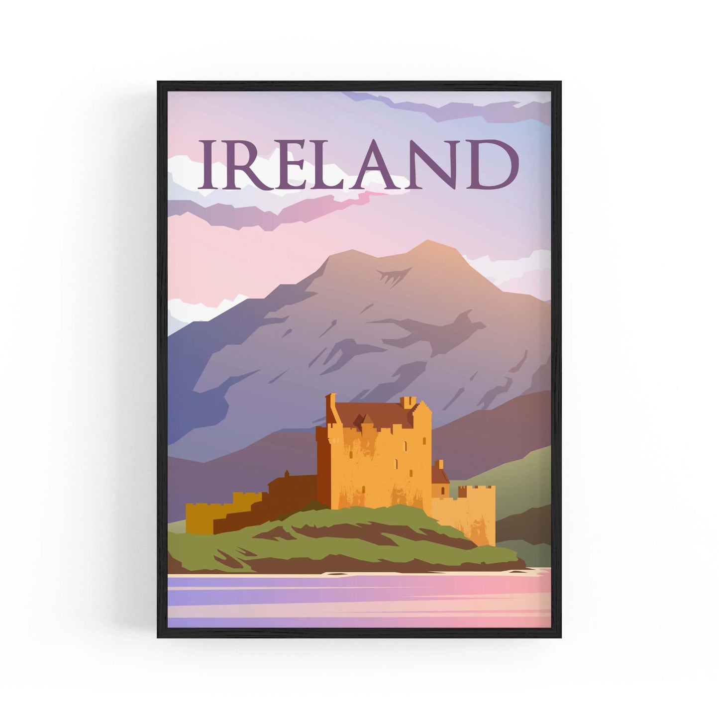 Retro Ireland European Travel Vintage Wall Art - The Affordable Art Company