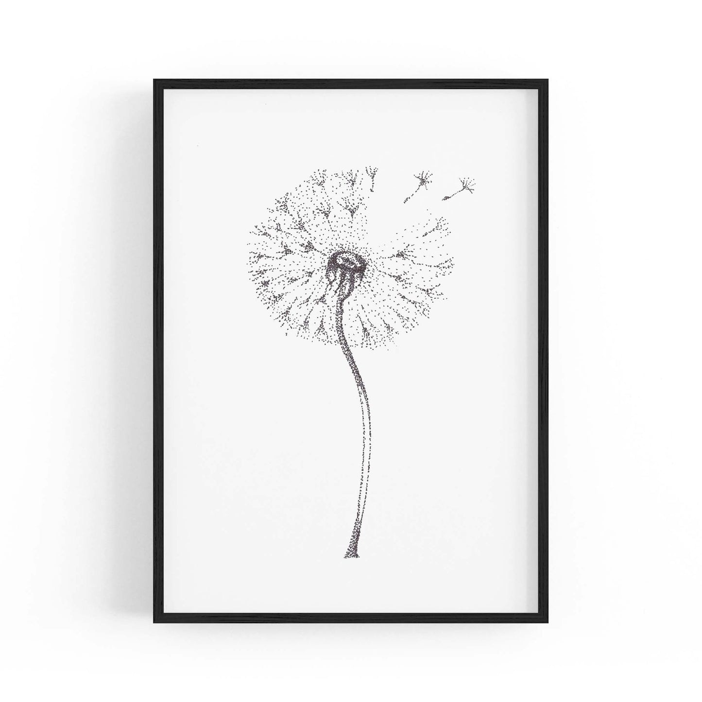 Dandelion Drawing Minimal Flower Wall Art #1 - The Affordable Art Company