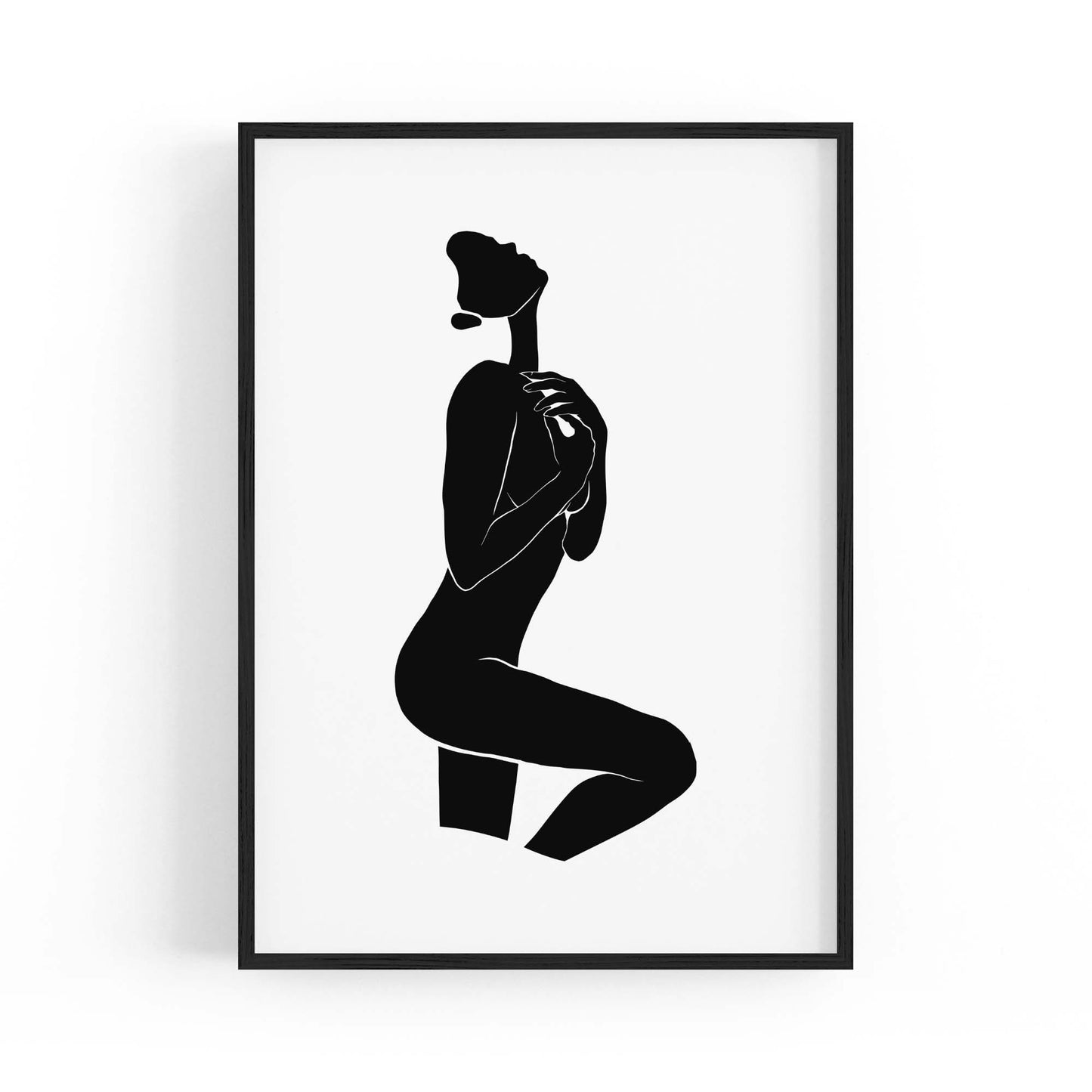 Minimal Nude Woman Female Shape Wall Art - The Affordable Art Company