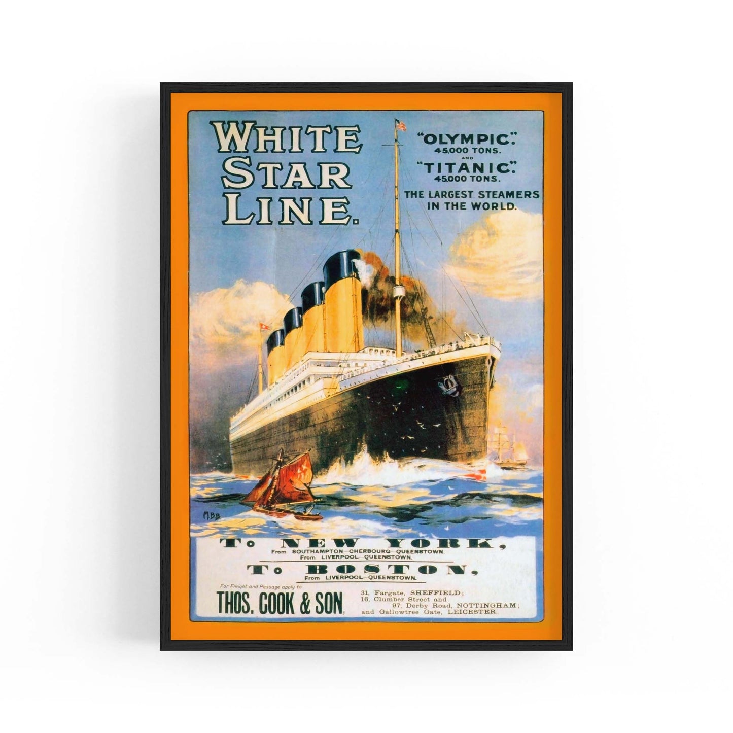 White Star Line - Titanic Vintage Advert Wall Art - The Affordable Art Company