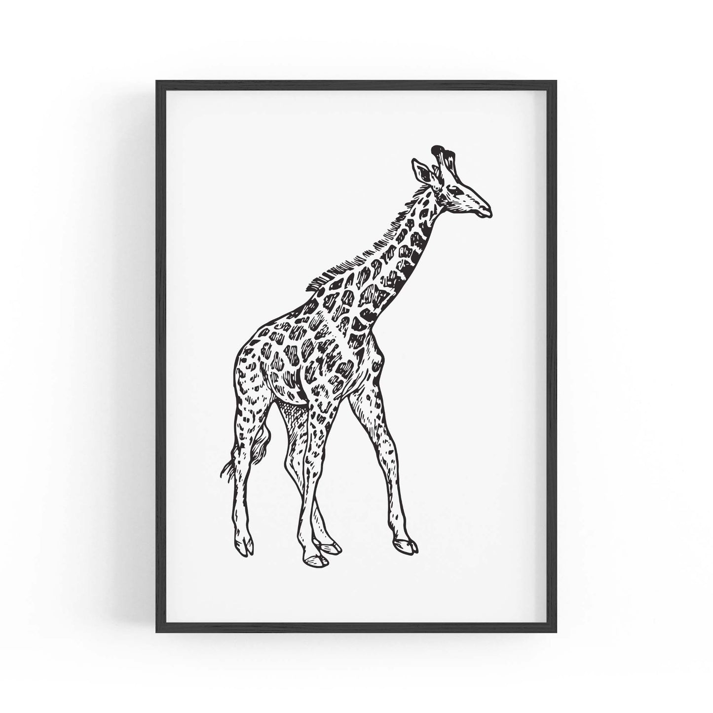 Detailed Giraffe Drawing Safari Animal Wall Art - The Affordable Art Company