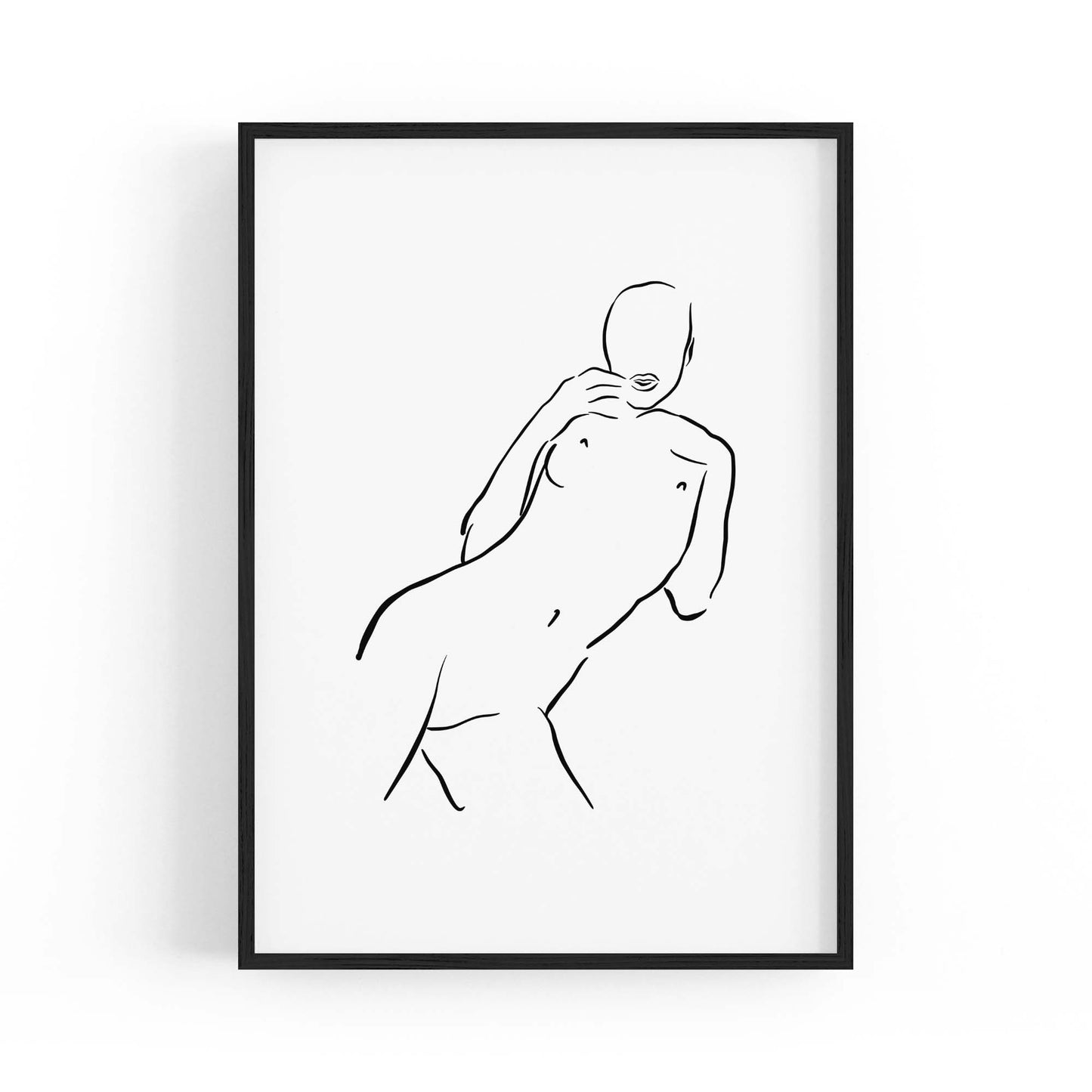 Nude Minimal Female Body Line Abstract Wall Art - The Affordable Art Company
