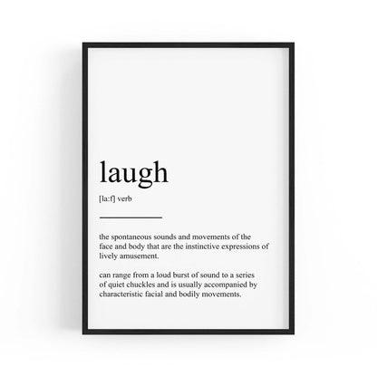 Dictionary Definition "Laugh" Bedroom Wall Art - The Affordable Art Company
