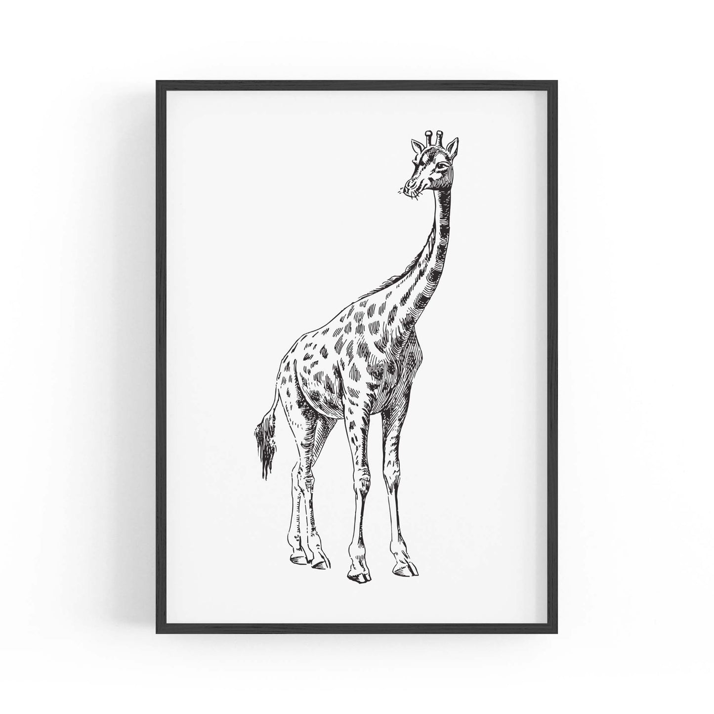 Detailed Giraffe Drawing Safari Animal Wall Art #2 - The Affordable Art Company