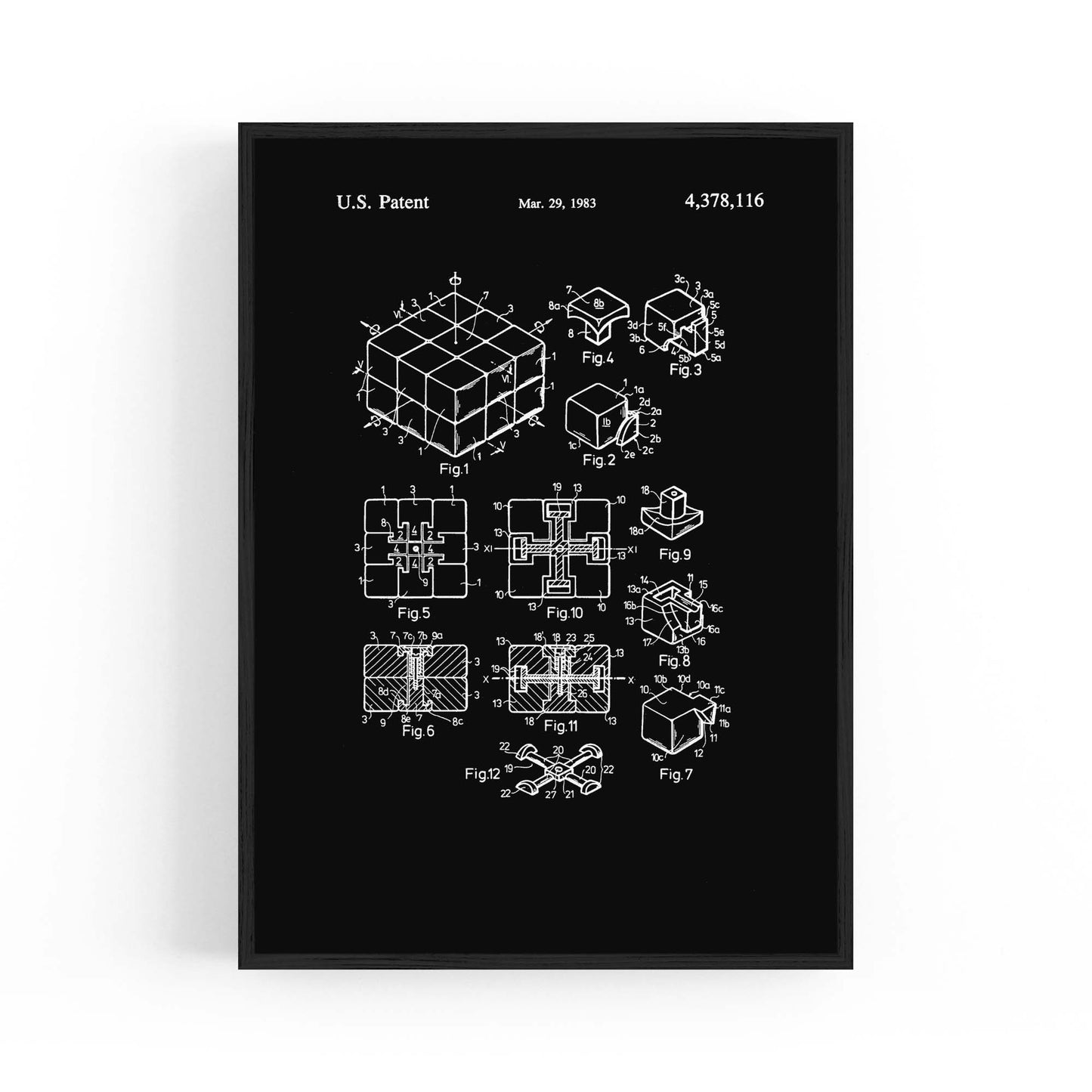 Vintage Rubik's Cube Patent 80s Toy Wall Art #1 - The Affordable Art Company