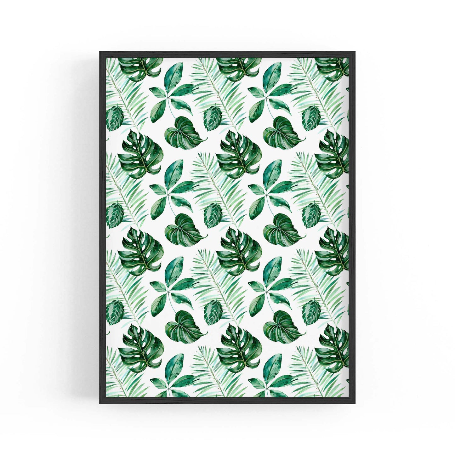 Green Leaves Pattern Nature Wall Art - The Affordable Art Company
