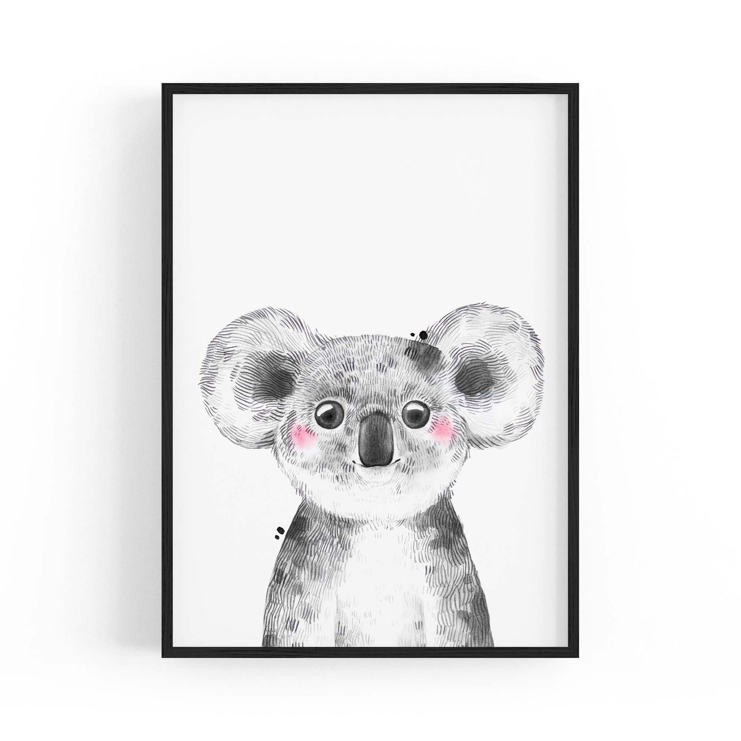 Cute Blushing Baby Koala Nursery Animal Wall Art - The Affordable Art Company