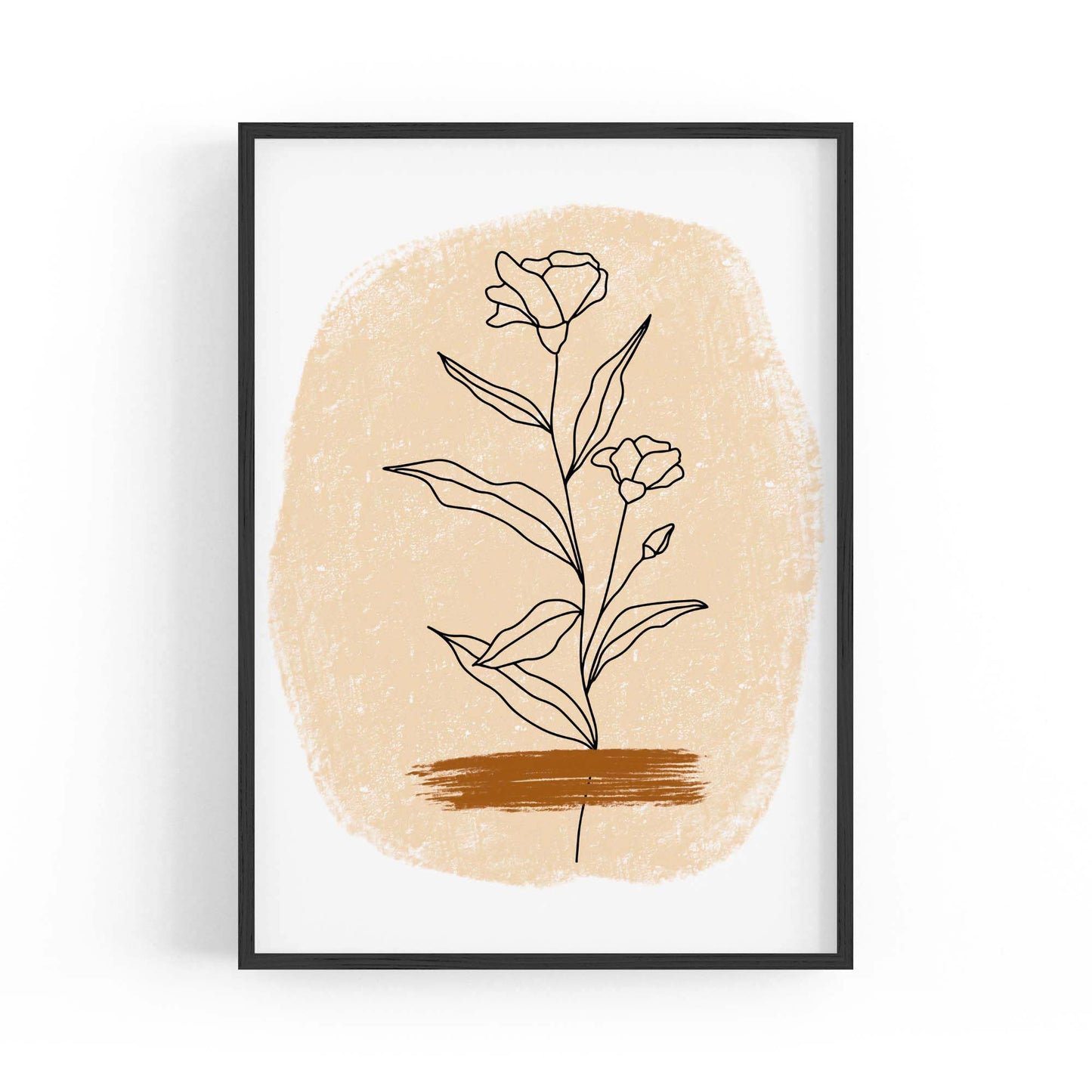 Minimal Floral Abstract Flower Drawing Wall Art #1 - The Affordable Art Company