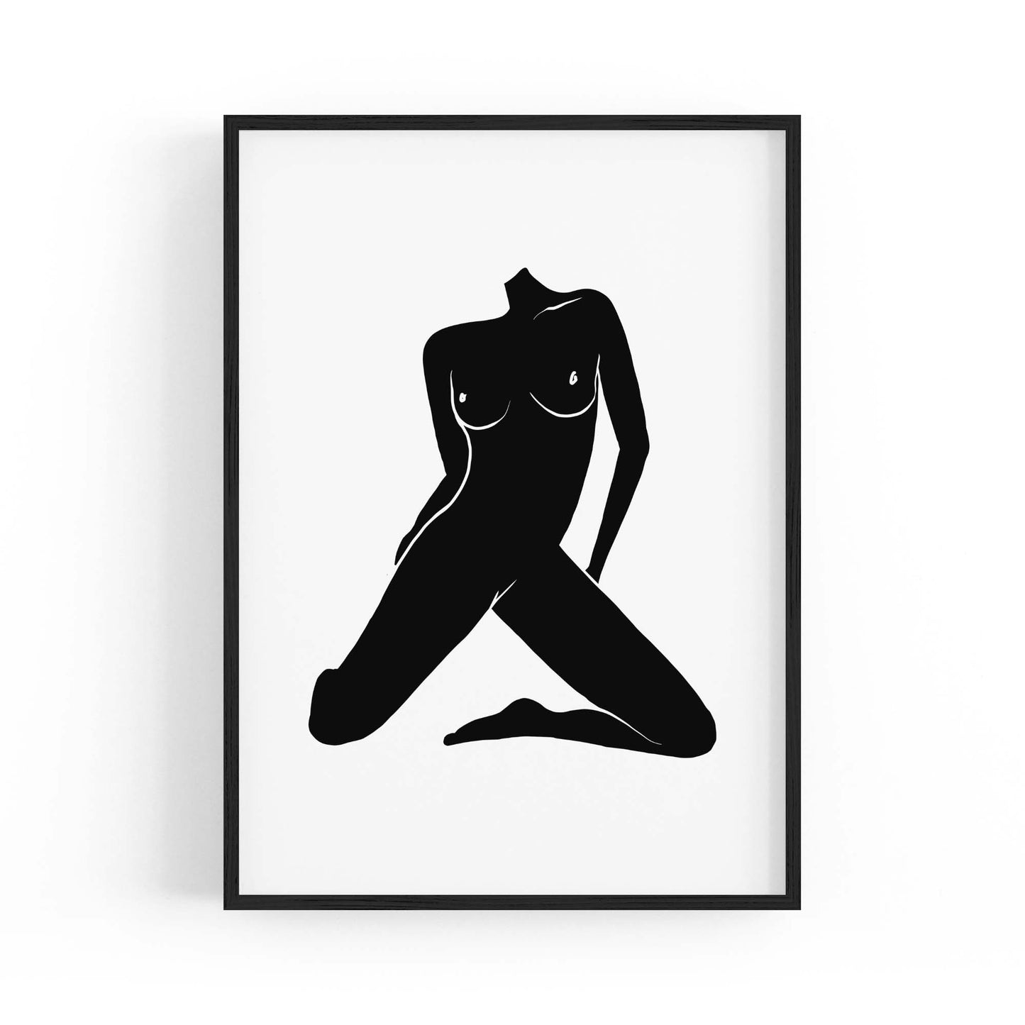 Nude Ink Abstract Painting Minimal Black Wall Art - The Affordable Art Company