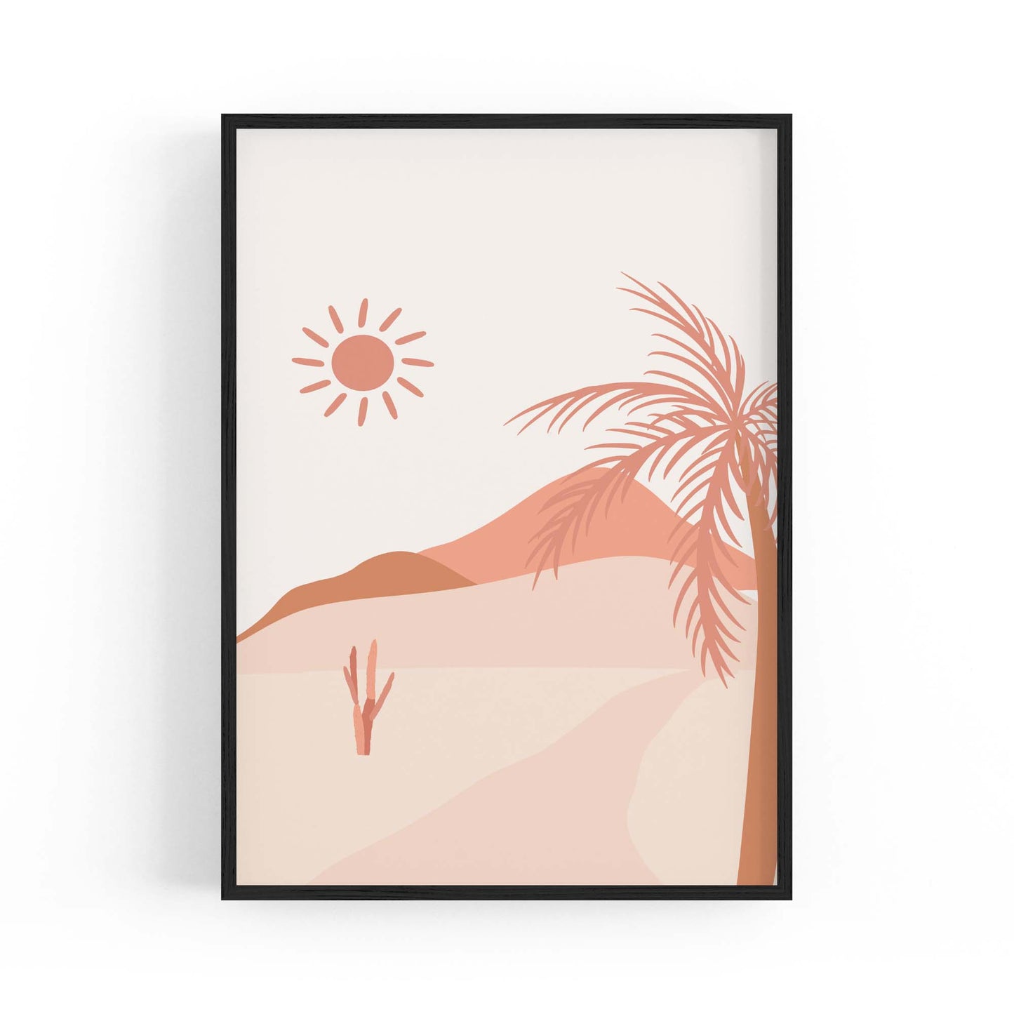 Minimal Beach Pink & Pastel Retro Wall Art - The Affordable Art Company