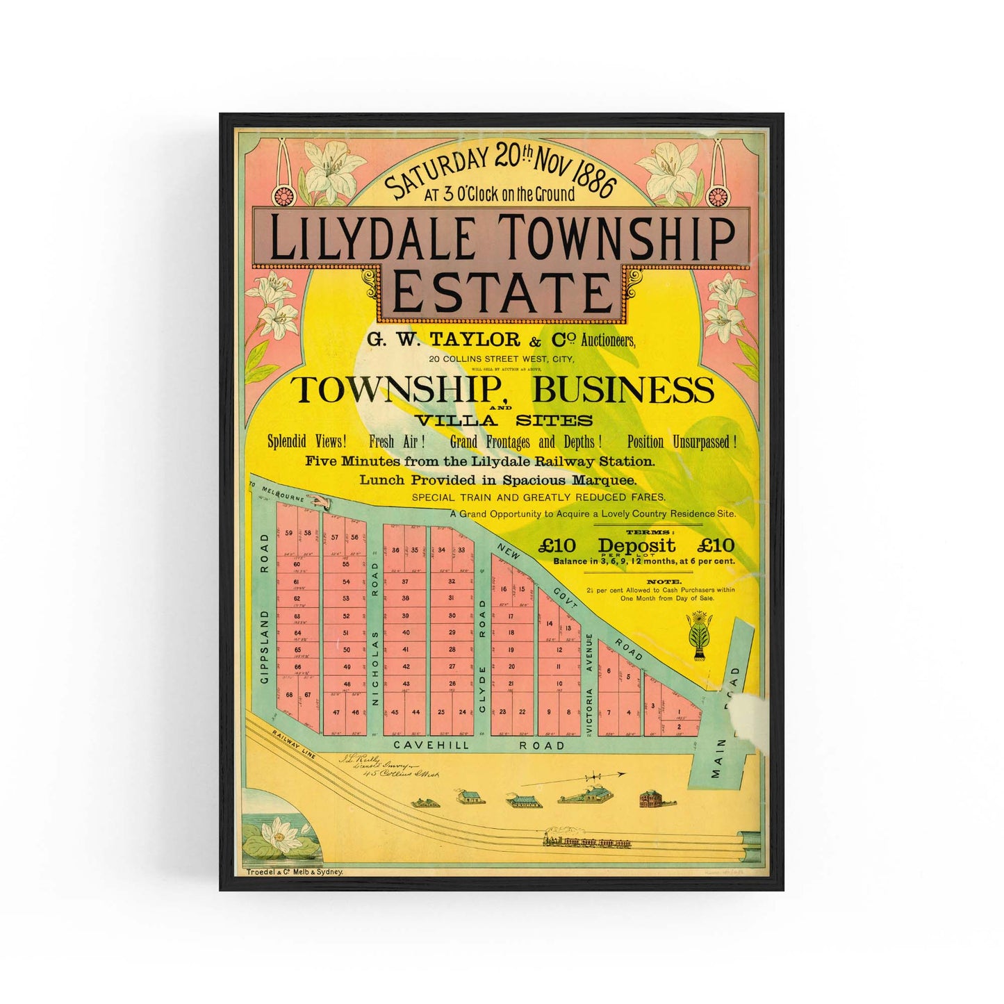 Lilydale Victoria Vintage Real Estate Advert Wall Art #3 - The Affordable Art Company