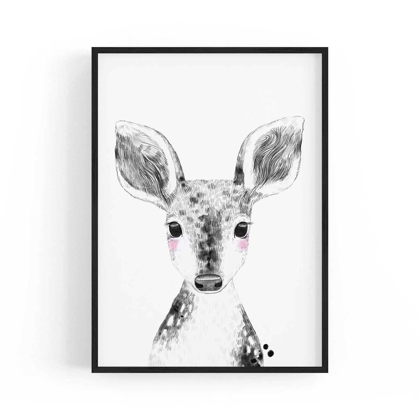 Cute Blushing Baby Deer Nursery Animal Wall Art - The Affordable Art Company